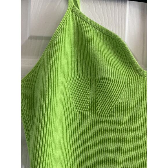 Grey Lab Los Angelas Green Ribbed Medium Bodysuit Spring Festival Rave High Cut - Picture 3 of 7